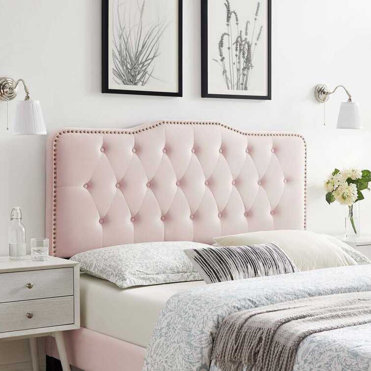 Light pink store headboard queen